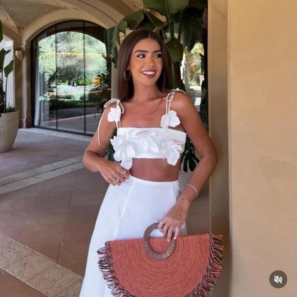 ZARA WOVEN FAN SHAPED BAG - Picture 14 of 14